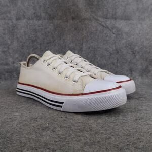 Epic Step Shoes Womens 10 Sneakers Casual White Canvas Lace Up Classic Comfort